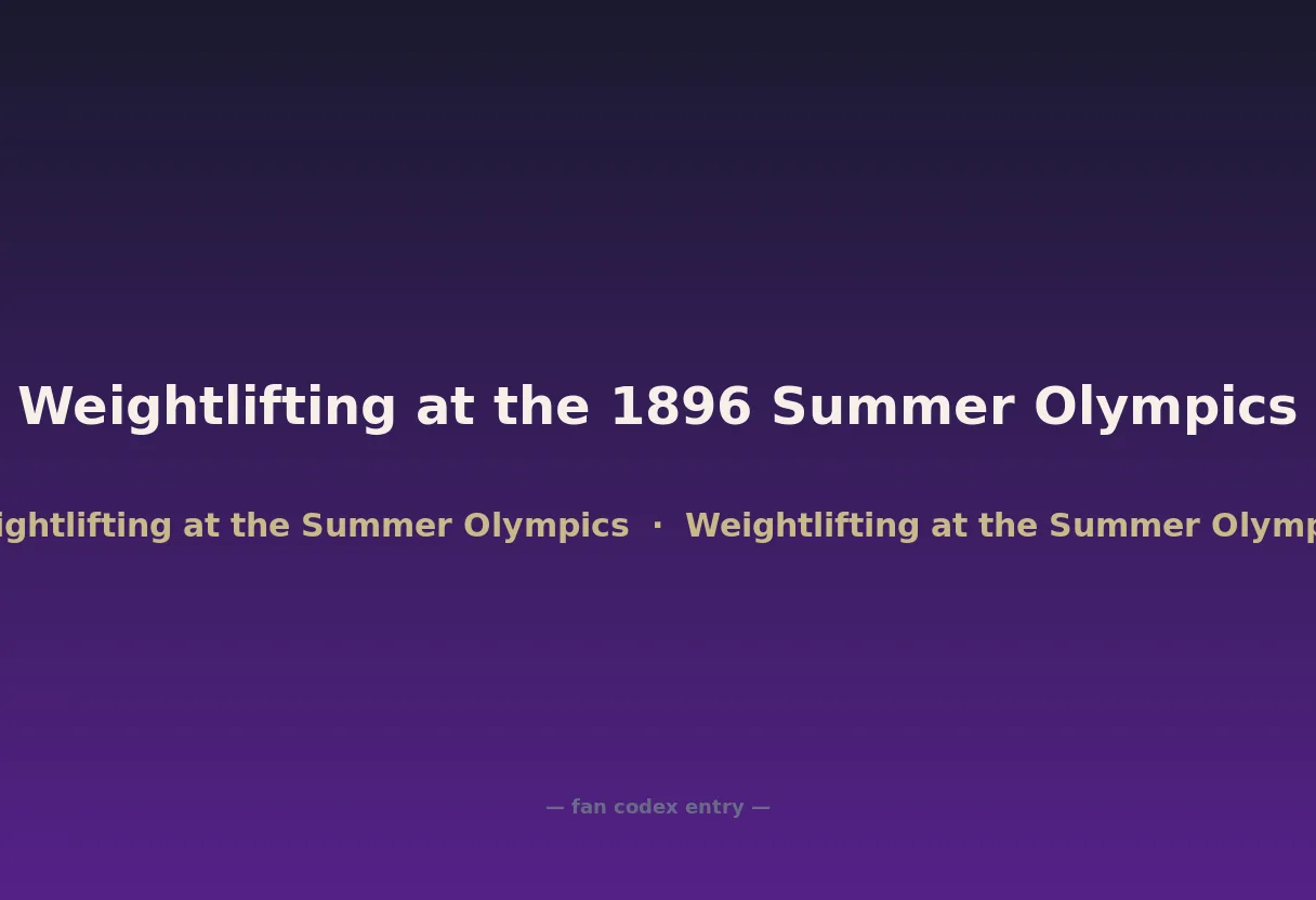 Weightlifting at the 1896 Summer Olympics